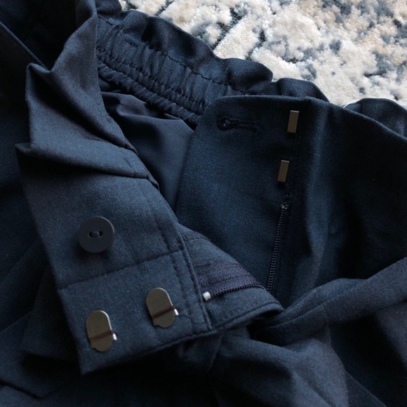 NWT LOFT Tie Waist Slim Pants, Navy - Picture 8 of 16